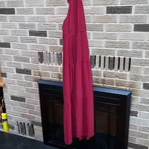 Red Halter Maxi Dress